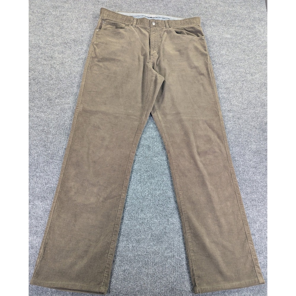 Peter Millar Mens Brown Corduroy 5-Pocket Pants MF22B29BT Size 38 x 34.5